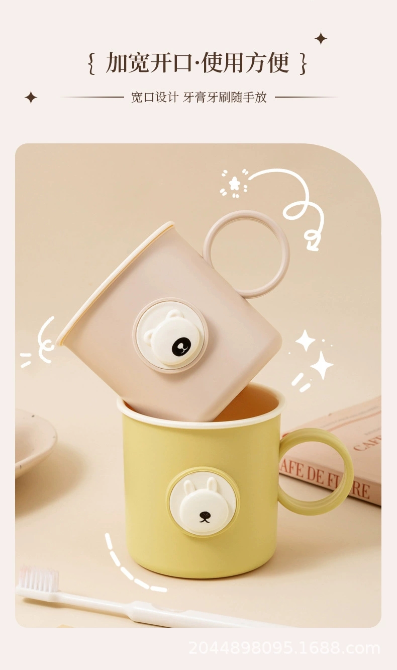 J11-0304 Student mouthwash Cup Toothbrush Cup, two-color creative thickened simple toothbrush cup with handle, mouthwash cup toothbrush brushing cup detail image 6