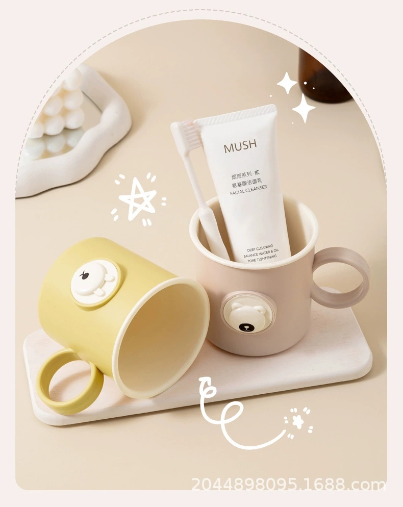 J11-0304 Student mouthwash Cup Toothbrush Cup, two-color creative thickened simple toothbrush cup with handle, mouthwash cup toothbrush brushing cup detail image 12