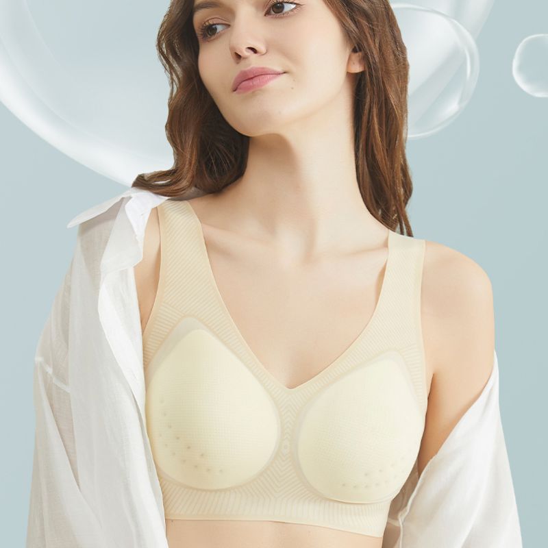 夏季超薄凉感降温透气洞洞杯呼吸文胸小凉风背心式无痕内衣