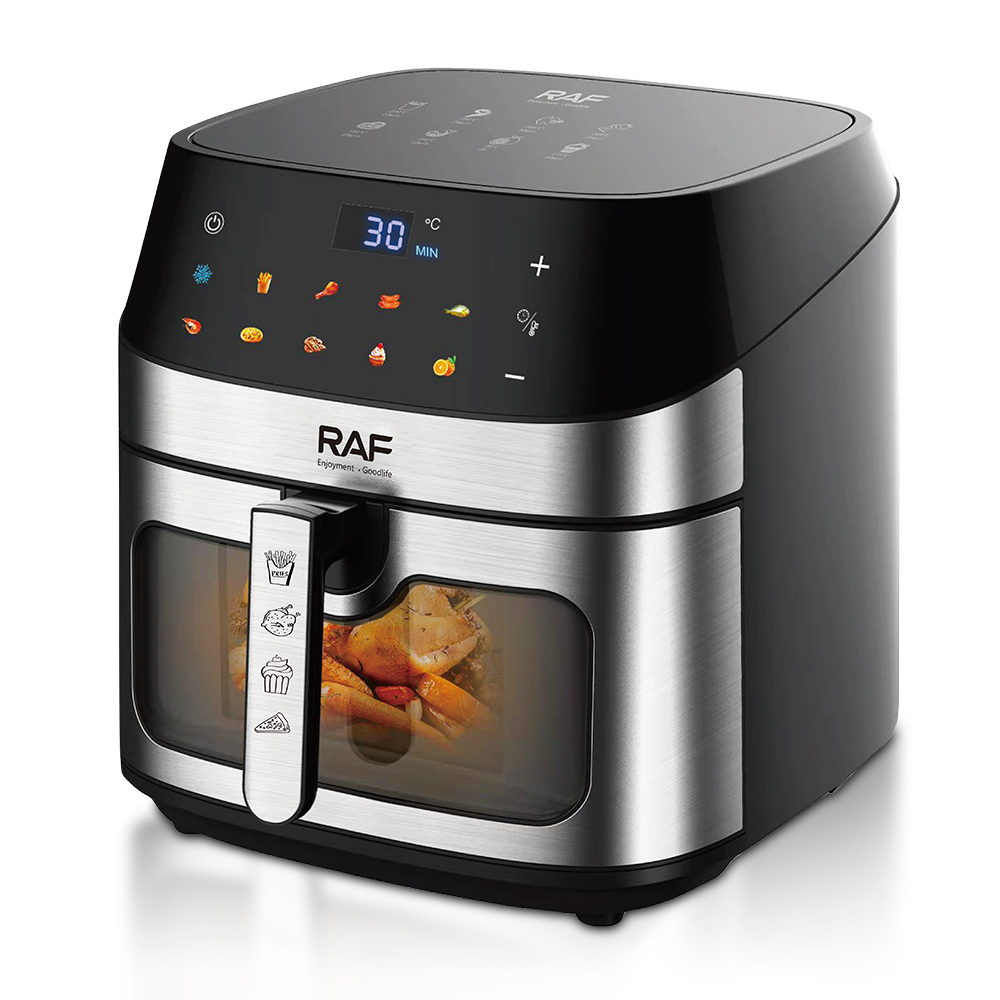 RAF European standard cross-border air fryer, large capacity, multi-functional, smart home digital display electric fryer, 8L, no smoke, R.5288 Item Picture