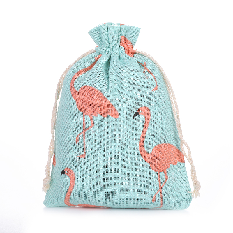 10*14 cotton and linen fabric printed TV cat gift bag, drawstring bag, mosquito repellent bag, dried flower bag, cloth bag details Picture