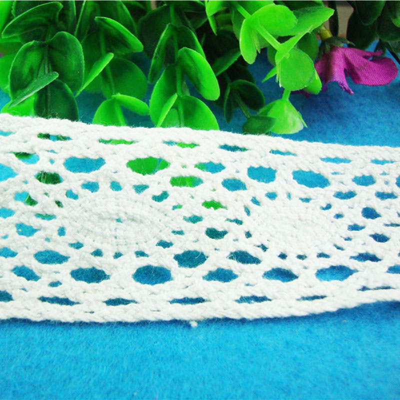 Factory direct delivery: 4cm cotton thread lace knitted home textiles, handcrafted hair accessories, children's clothing, hat decorations, necklines, cuffs Application Scenario