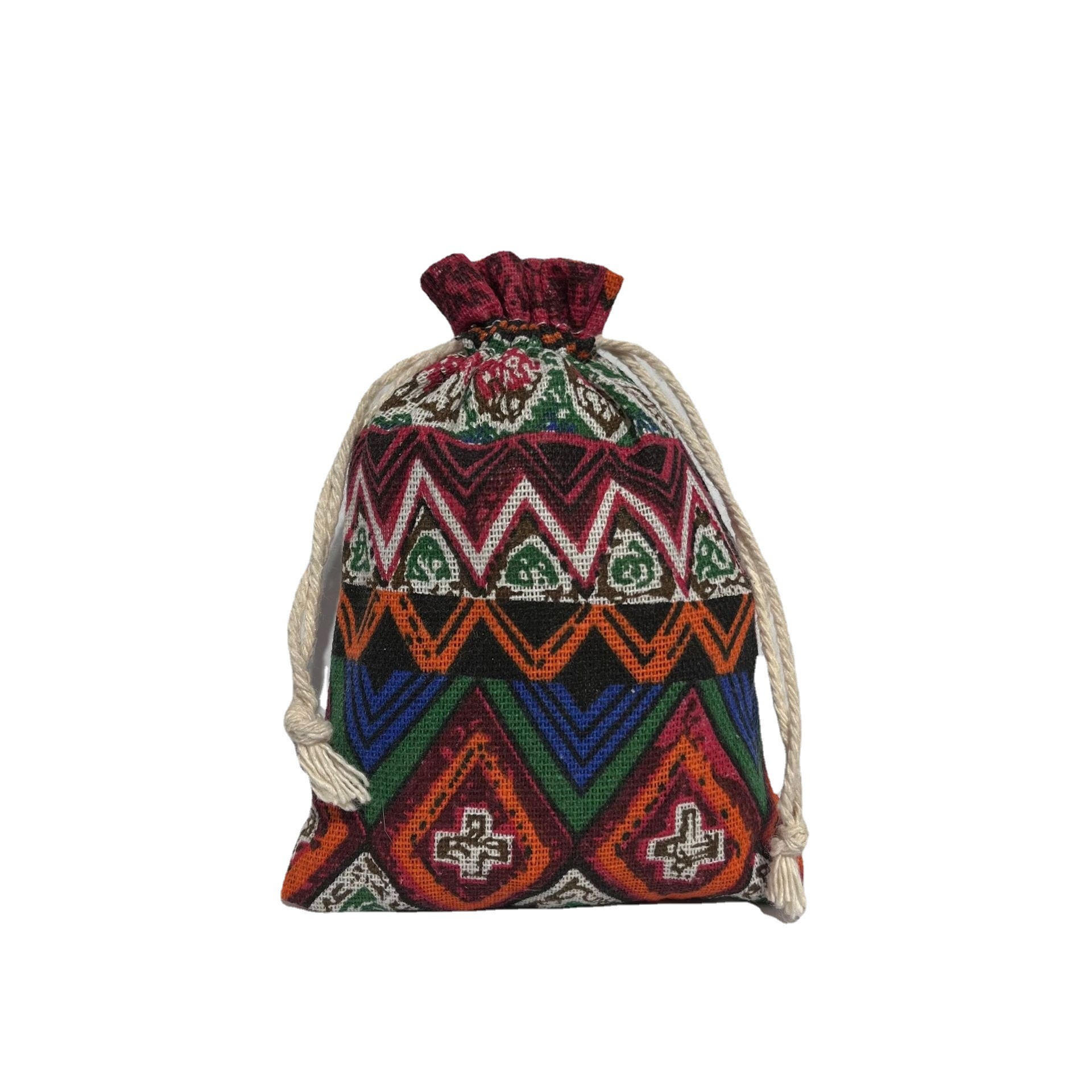 10*14 cotton and linen fabric printed pollen chrysanthemum gift bag, drawbag, mosquito repellent bag, dried flower bag