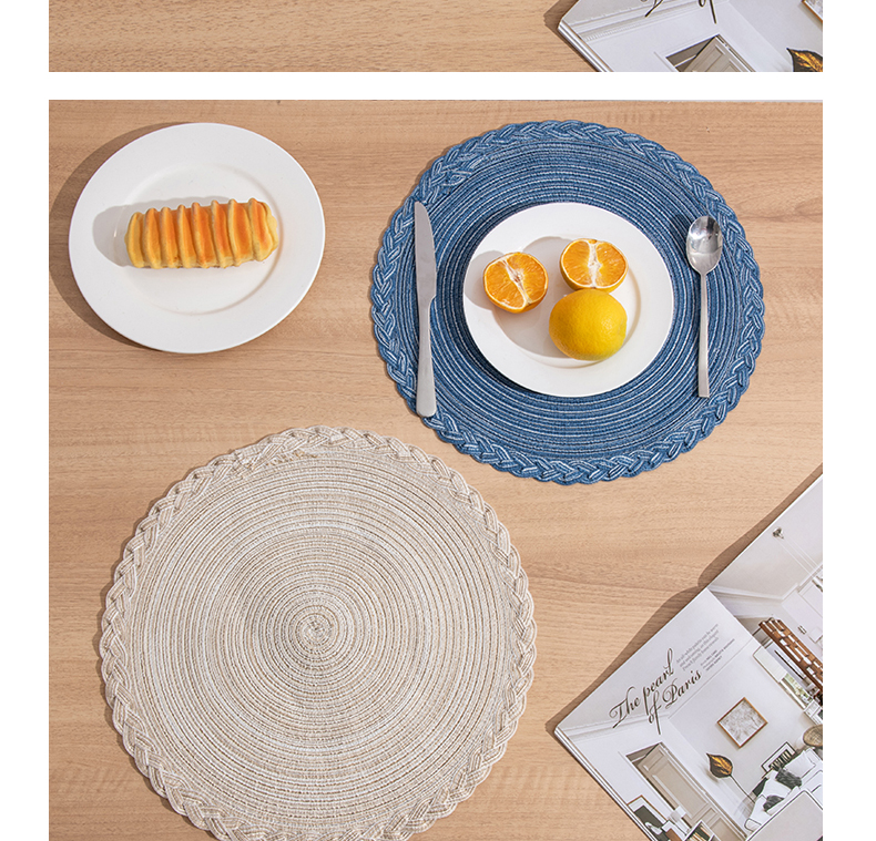 北欧风格家居餐垫餐桌垫棉线家用烘焙美食背景跨境圆形隔热垫杯垫详情4