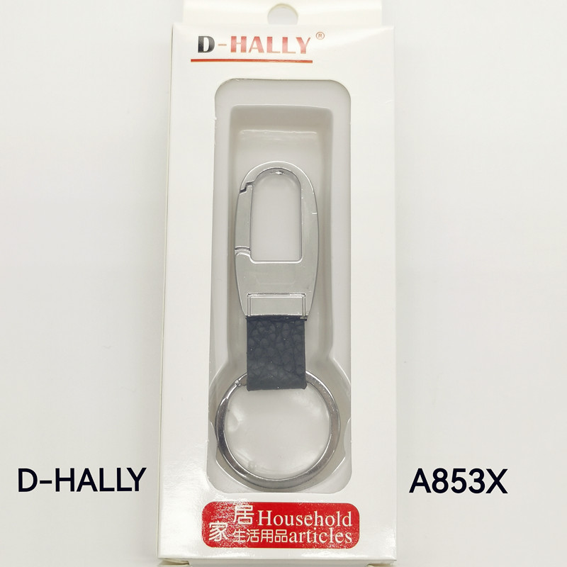Key chains, car key chains, individual packaging, single packaging leather buckles, key chains, key rings, die-cast zinc alloy gifts, hot-selling zinc alloy A853X