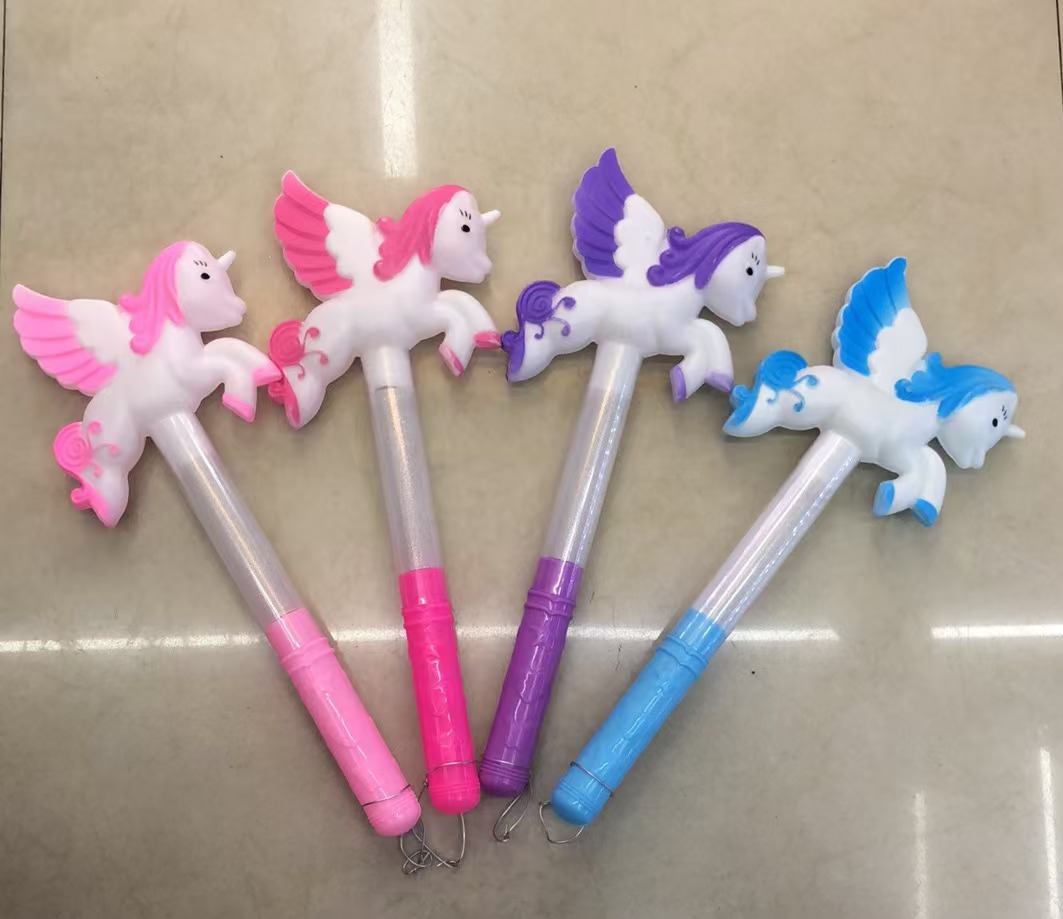 发光玩具大号塑料独角兽喷漆闪光棒混色儿童玩具