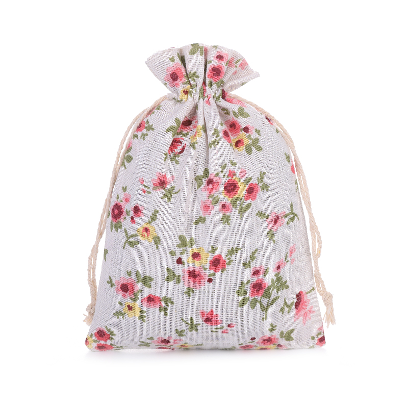10*14 cotton and linen fabric printed TV cat gift bag, drawstring bag, mosquito repellent bag, dried flower bag, cloth bag Specification image