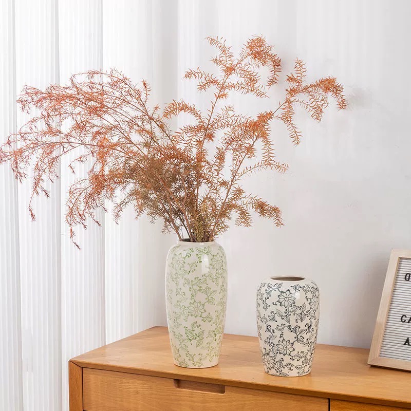 青花瓷纹蝴蝶兰陶瓷花盆中国风室内装饰复古瓷器绿植花卉通用盆花瓶陶瓷花瓶花瓶装饰干花插花花瓶摆件瓷花瓶简约花瓶详情3