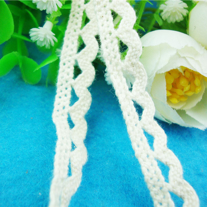 1.2cm cotton thread lace, knitted, hand-made collar and cuff, children's clothing accessories, home textiles, curtains, small barcode Application Scenario