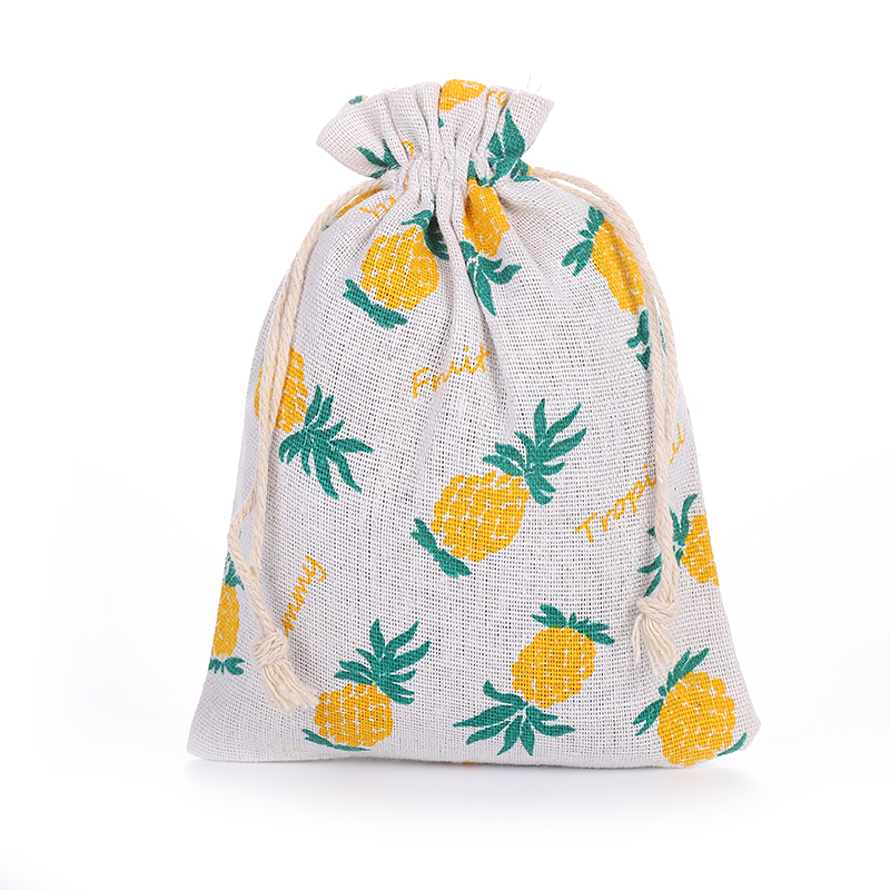 10*14 cotton and linen fabric printed rose gift bag, drawstring bag, mosquito repellent bag, dried flower bag Item Picture