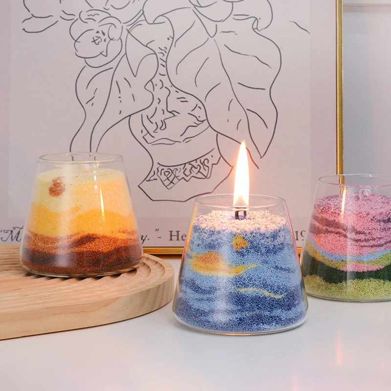 Plant ice flower wax and sand wax are used to pour candles, make pearlescent small ice flower wax wedding candles, Valentine's Day wedding candles, Mother's Day wedding gifts, Thanksgiving Day souvenirs, Pumpkin Festival, make pearlescent small ice flower wax wedding candles for ornaments Item Picture