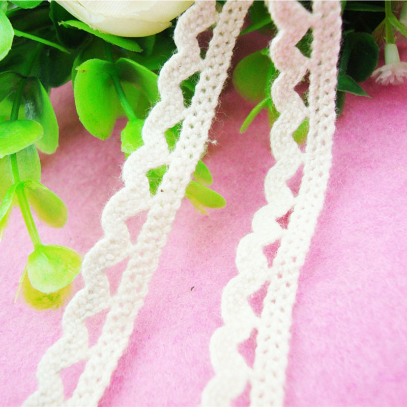 1.2cm cotton thread lace, knitted, hand-made collar and cuff, children's clothing accessories, home textiles, curtains, small barcode details Picture
