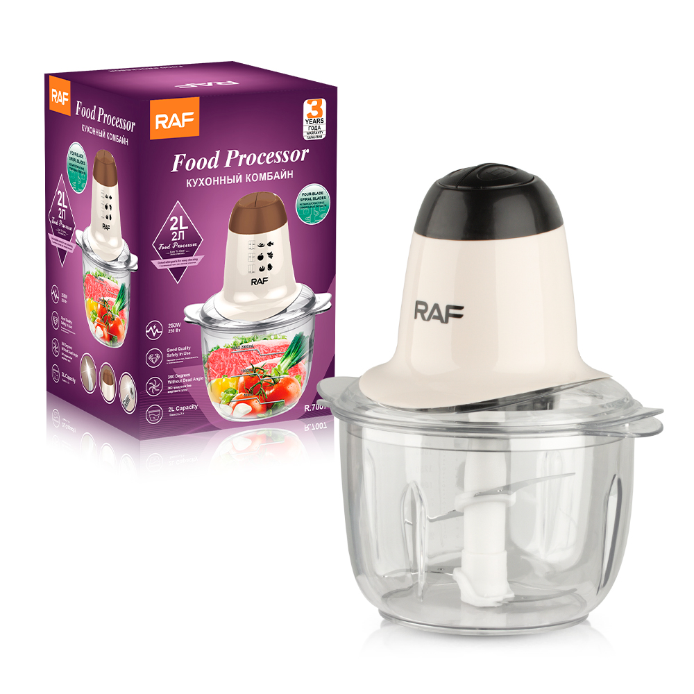 RAF Cross-border European standard multi-functional meat grinder, household electric filling and meat mincing machine, garlic and chili food processor, 2L details Picture