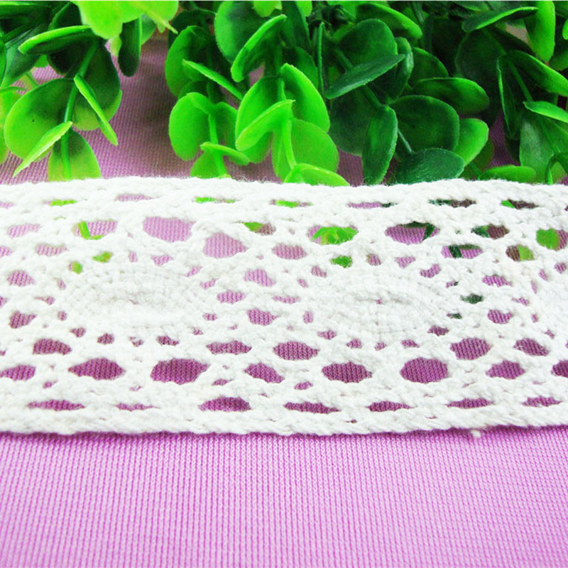 Factory direct delivery: 4cm cotton thread lace knitted home textiles, handcrafted hair accessories, children's clothing, hat decorations, necklines, cuffs Item Picture