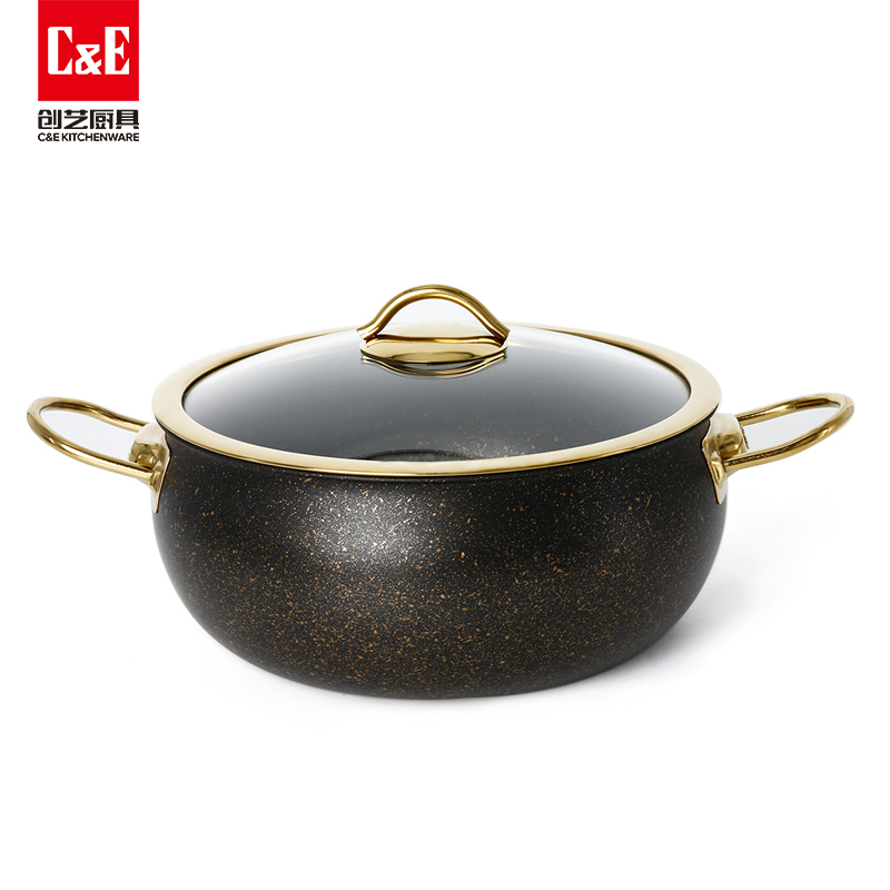 C&E Creative Cookware 12-piece set: Soup pot, hot pot, multi-functional non-stick pot, silicone spatula and spoons, kitchenware, household gifts details Picture