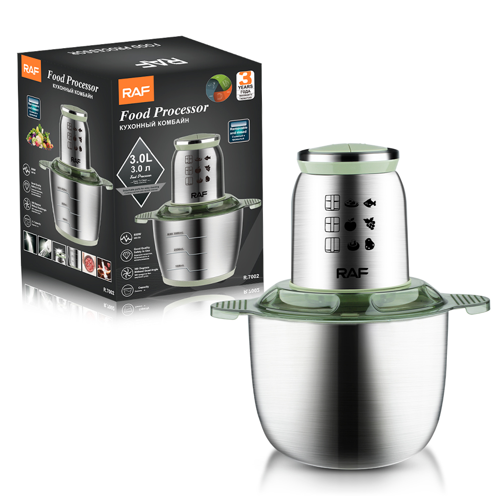 RAF European standard cross-border electric meat grinder, household multi-functional filling and mixing food processor, small meat minder 3L details Picture
