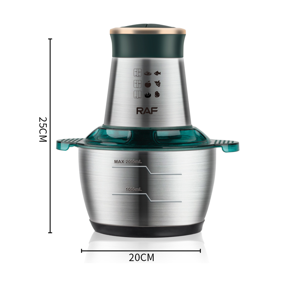 RAF European standard meat grinder, household stainless steel electric food processor, multi-functional kitchen meat grinder 2L details Picture