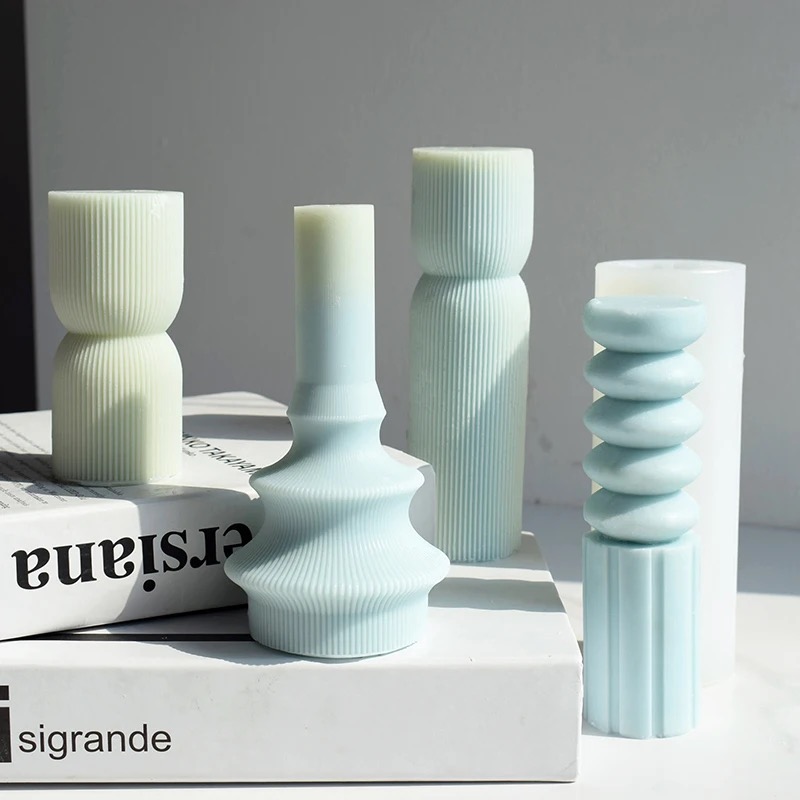 Spiral geometric vertical bar souvenirs, wedding fragrance gifts, candle creative handcrafted shapes, soy wax ornaments, candles, scented candles, birthday candles, scented candles, scented candles, scented candles, scented craft candles Item Picture