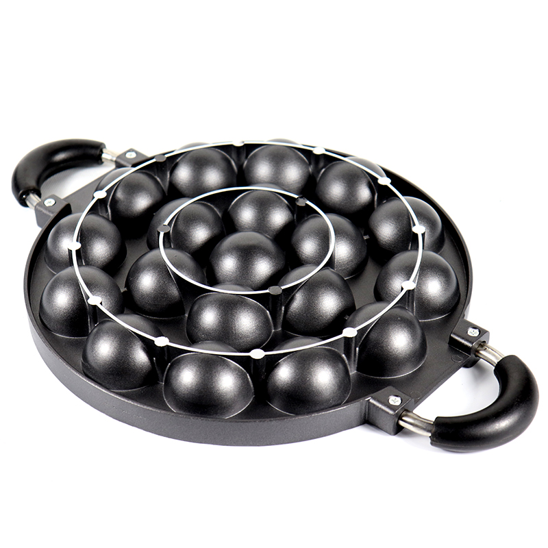 ALUMINUM NONSTICK CAKE PAN 19 HOLES cast aluminum non-stick 19-hole round egg cake Specification image