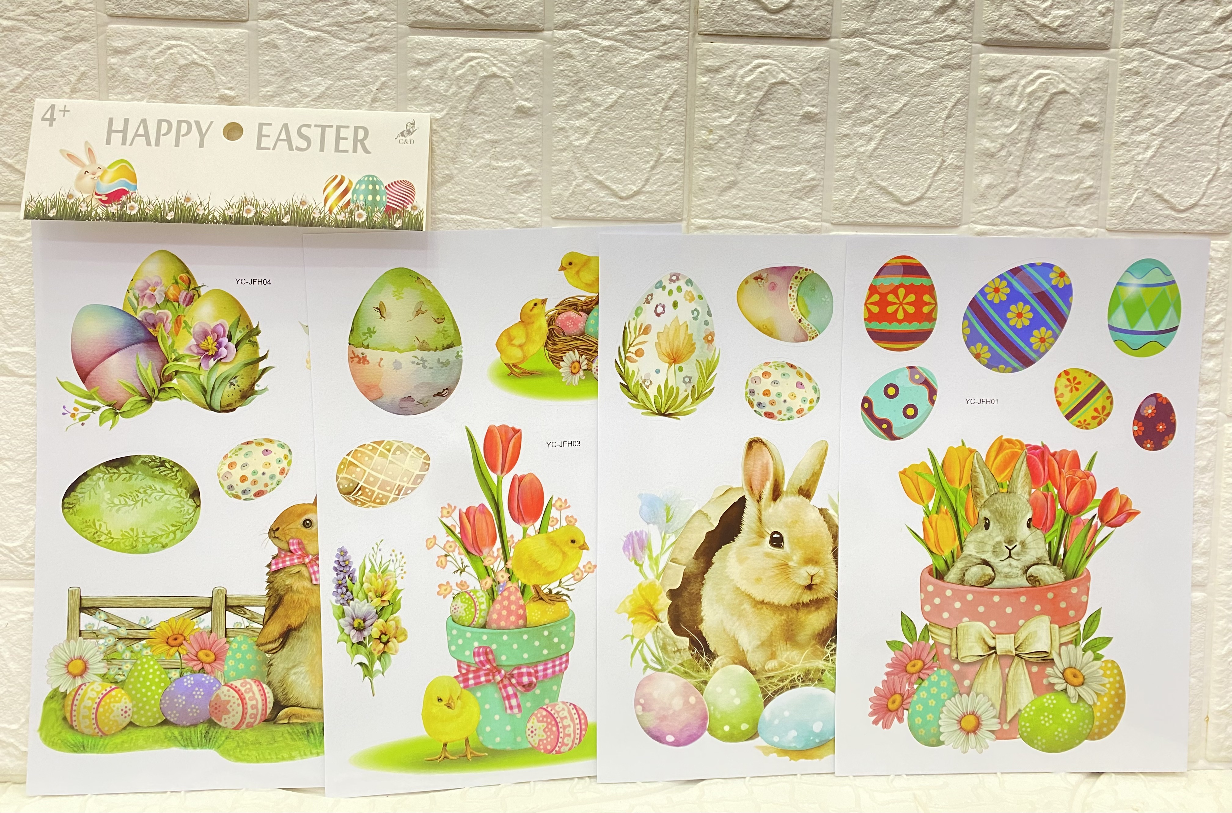 Cross-border decorative stickers and pictures can be freely pasted. Easter static film stickers, decorative wall stickers, party decorative stickers pic 6