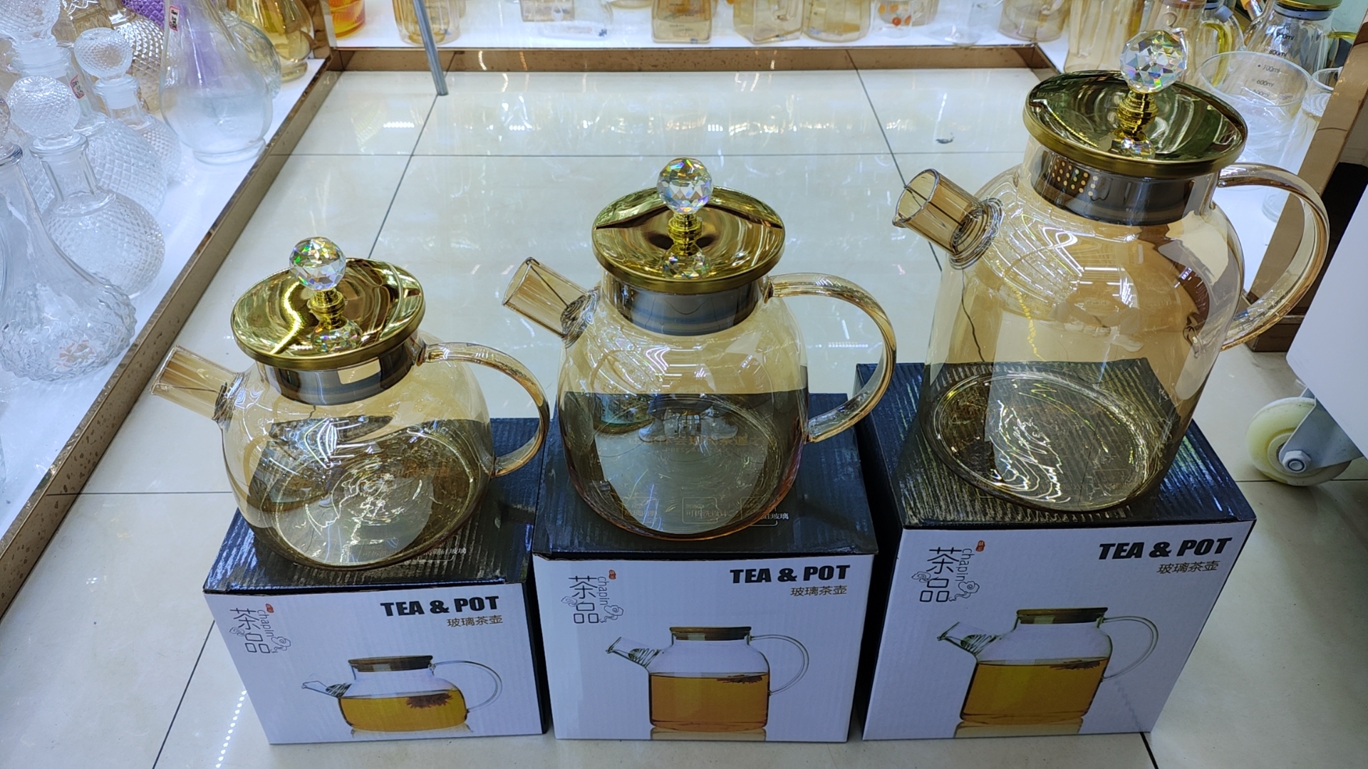 玻璃咖啡杯/玻璃玻璃制品/玻璃水壶茶壶/亚克力烛台/浩顺白底实物图