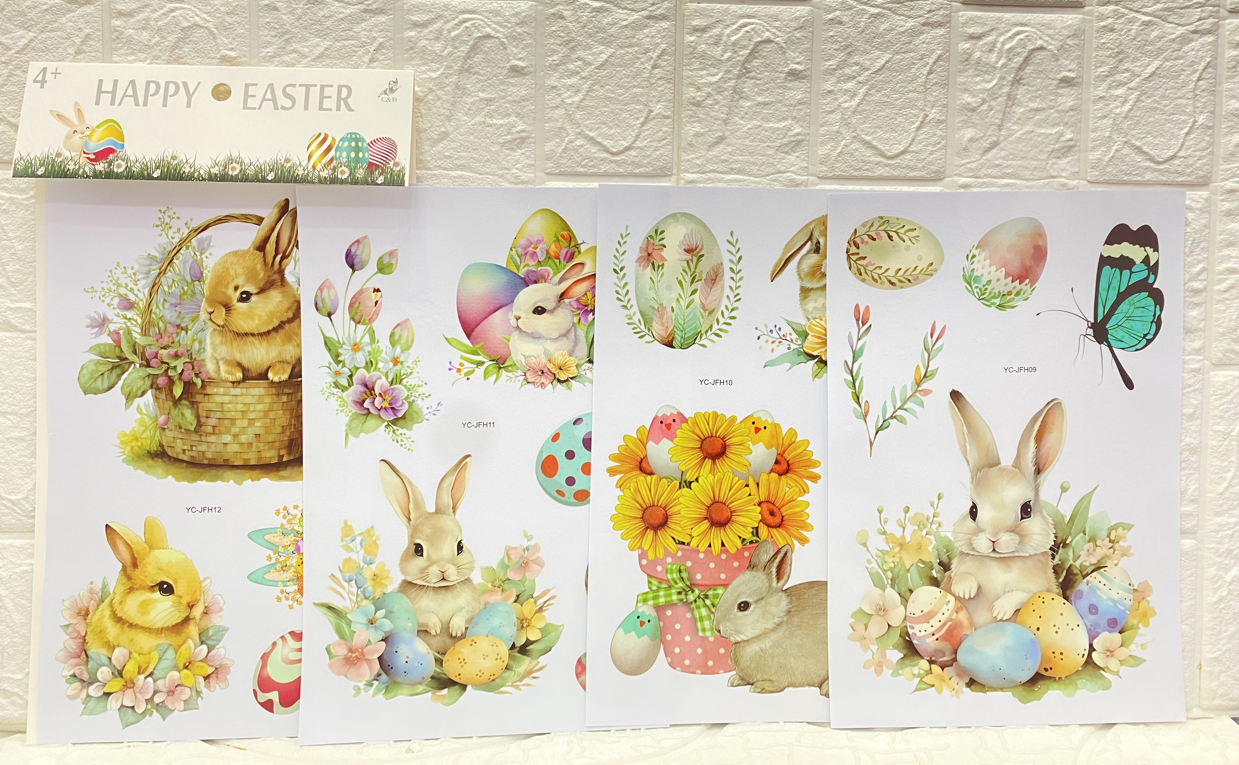 Cross-border decorative stickers and pictures can be freely pasted. Easter static film stickers, decorative wall stickers, party decorative stickers pic 7