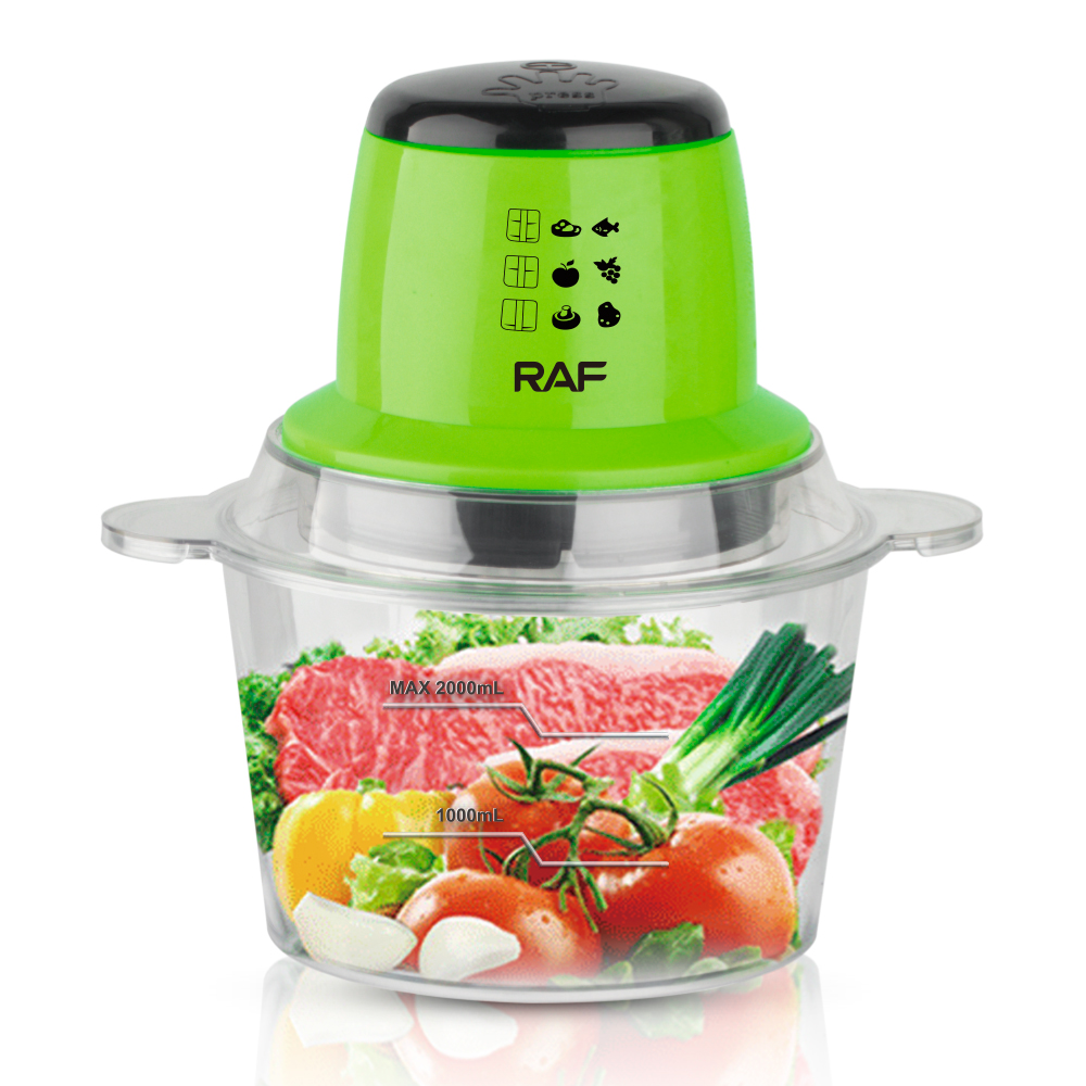 RAF European standard cross-border household electric meat grinder, kitchen glass food grinder, filling grinder, complementary food processor 2L Item Picture