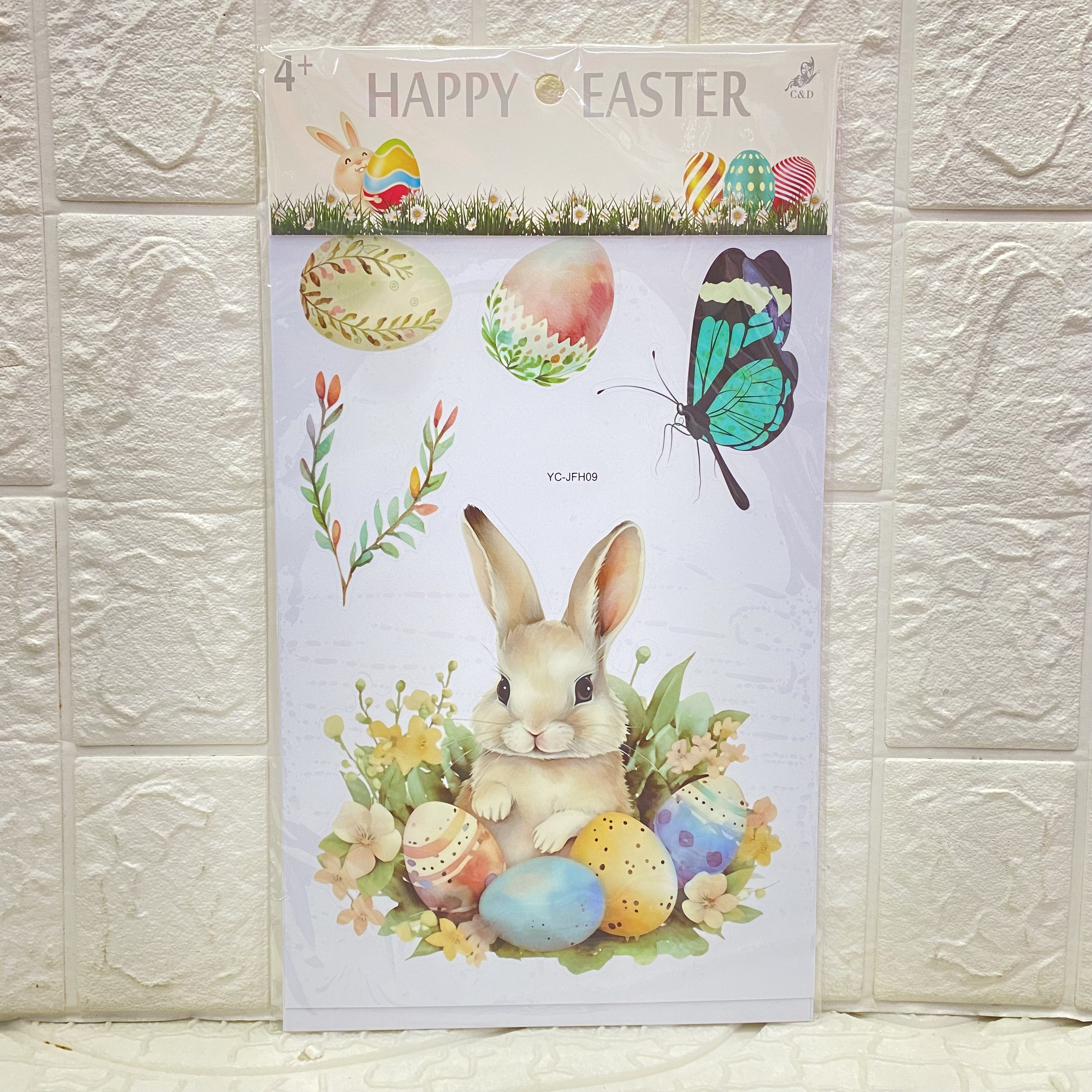 Cross-border decorative stickers and pictures can be freely pasted. Easter static film stickers, decorative wall stickers, party decorative stickers details Picture