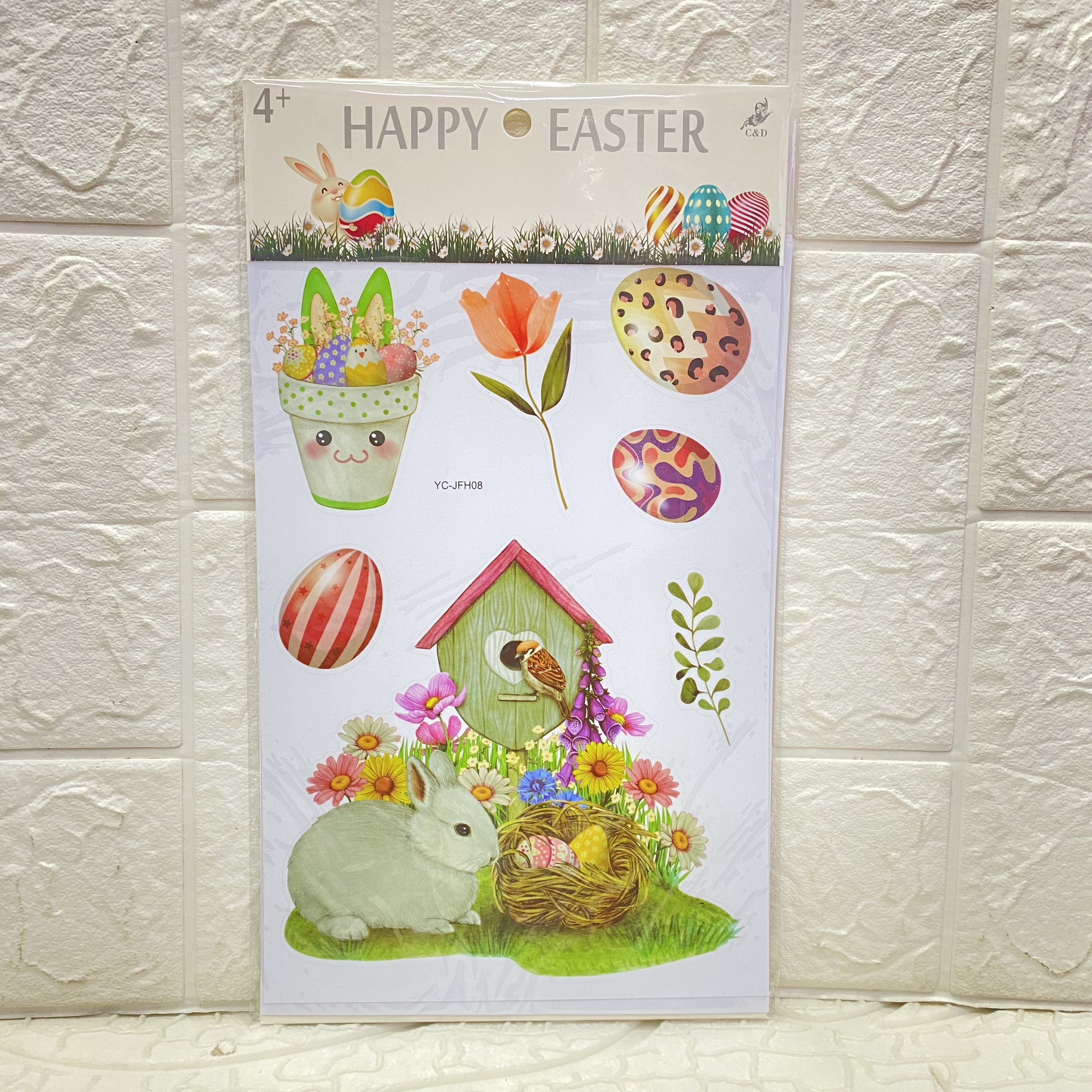 Cross-border decorative stickers and pictures can be freely pasted. Easter static film stickers, decorative wall stickers, party decorative stickers Application Scenario