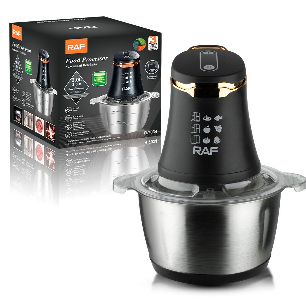 RAF European standard cross-border electric meat grinder, household stainless steel multi-functional food processor, meat grinder, meat mixer and stuffing grinder details Picture