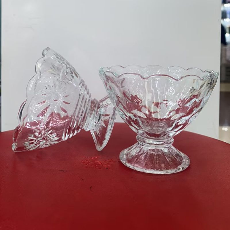 奶昔酸奶雪糕冰淇淋杯子甜品杯玻璃无色透明高脚创意家用雪球夏天