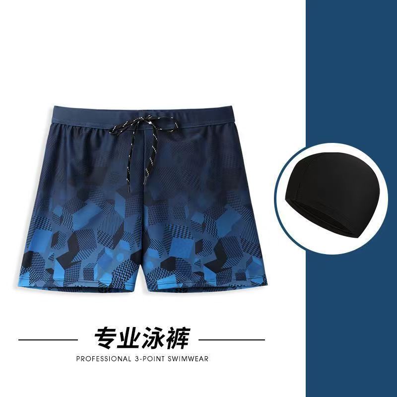 Factory direct sales of swimming pants, men's anti-embarrassment loose quick-drying men's flat-angle swimming pants, swimsuit sets, beach pants equipment 1 Specification image