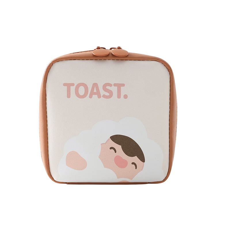 Cute PU large-capacity portable mini menstrual storage bag, postpartum care sanitary pad storage bag, loose change and lipstick storage bag detail image 15