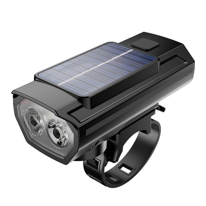 7592USB recargable bicicleta solar faro cuerno luz campana noche paseo faro bicicleta luz brillante linterna equipo pic 21