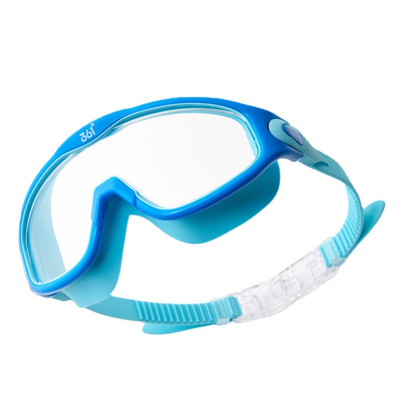 361 Large Frame Swimming Goggles, waterproof and anti-fog, high-definition children's and women's transparent diving goggles and swimming cap set 1 details Picture