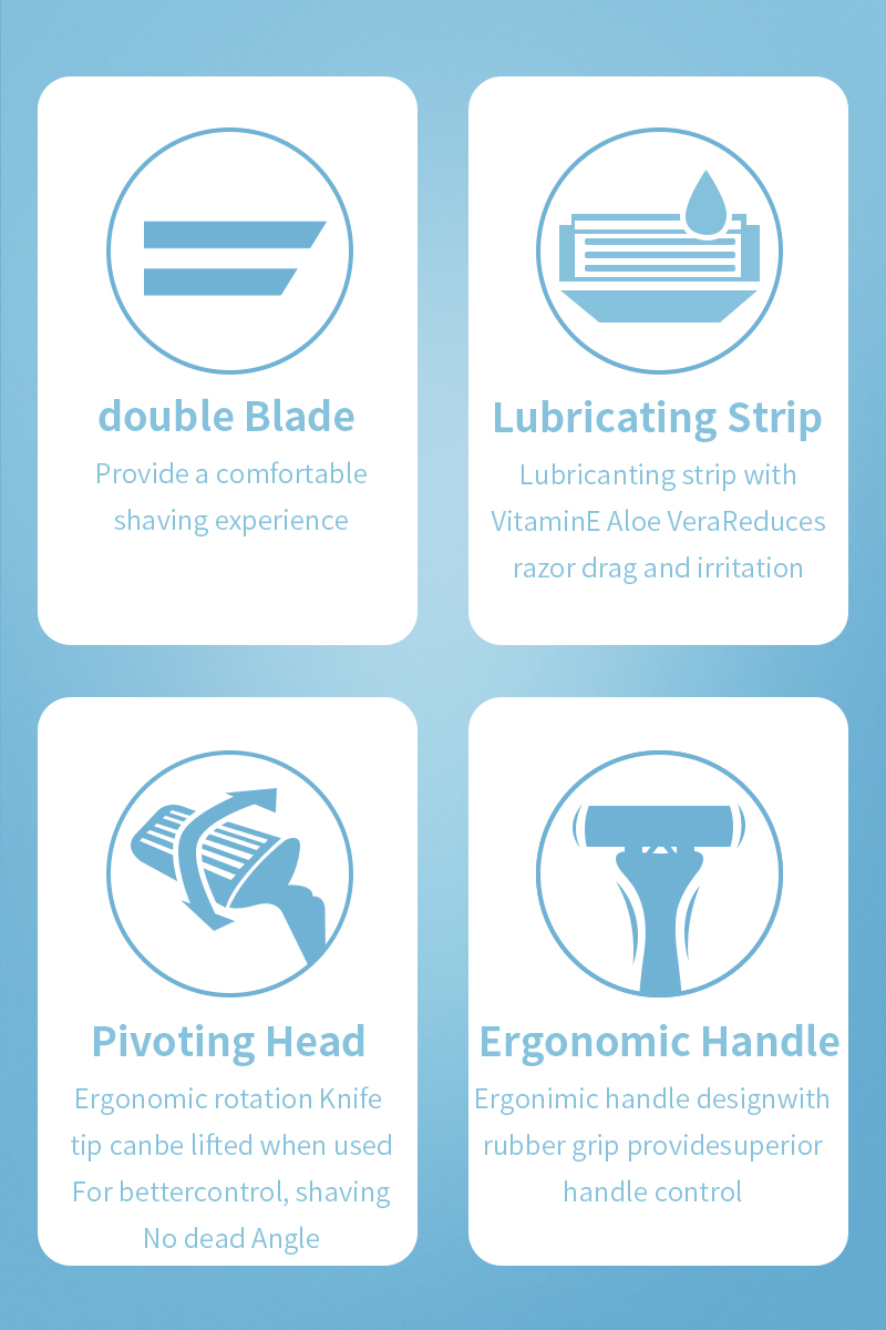 DAROCO factory's best-selling, affordable and high-quality disposable stainless steel blade shavers, 5 pieces per pack, manual safety ladies' shaving knives pic 12