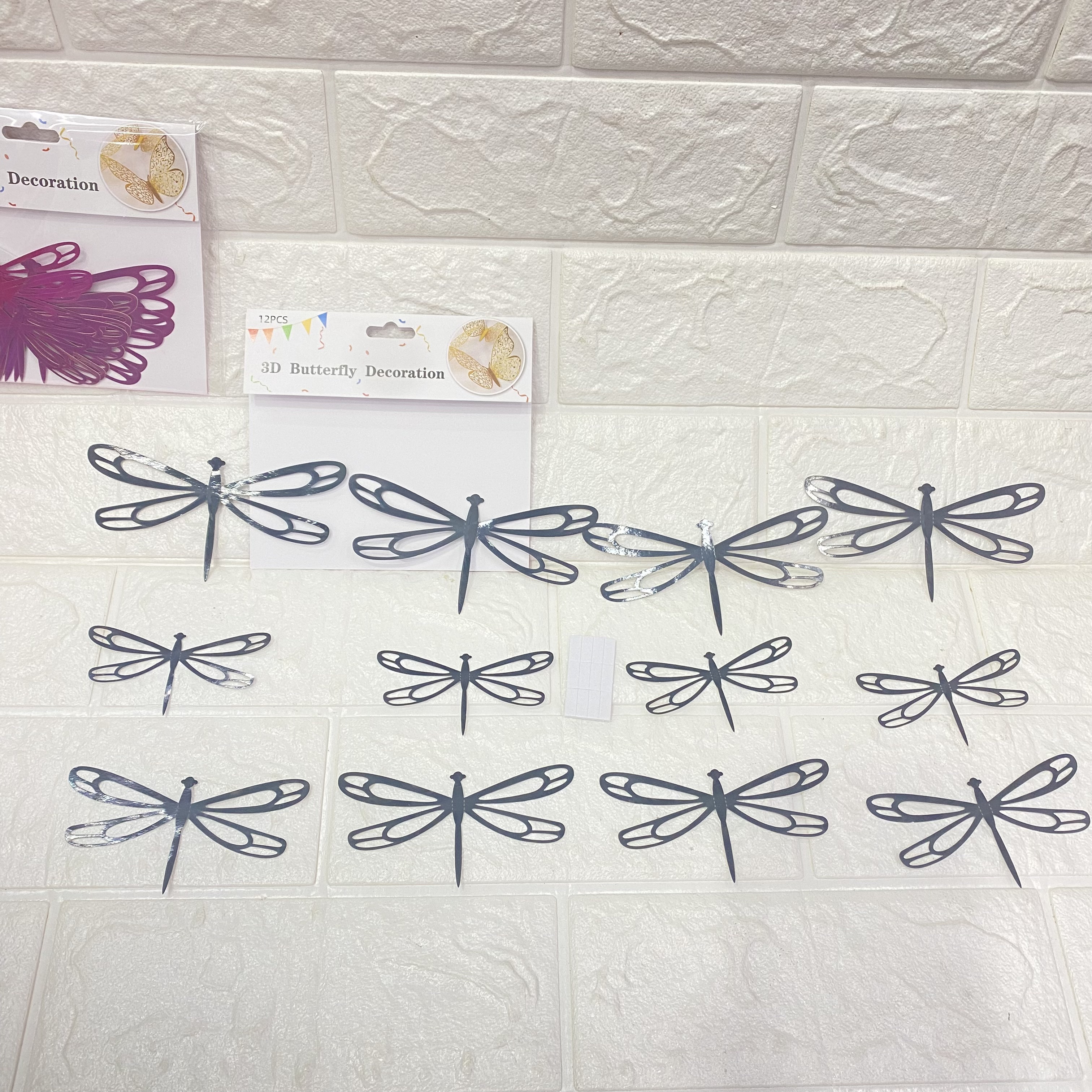 Single-layer simulation dragonfly 3D stereoscopic garden decoration, waterproof stickers for living room and bedroom decoration pic 18