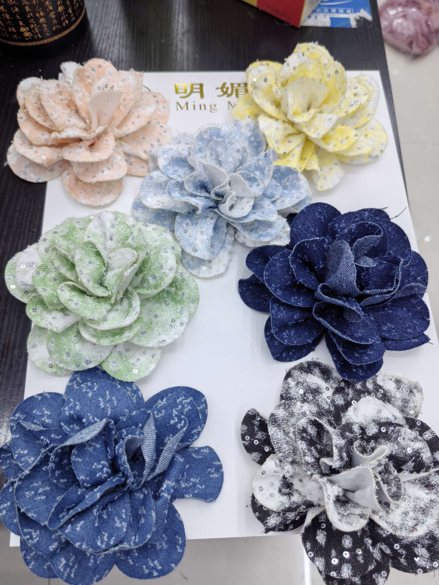 Trendy and beautiful denim big floral 11