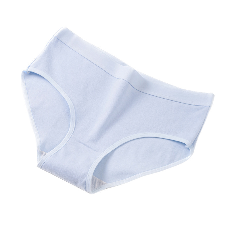 日系莫兰迪简约纯色夏纯棉内裤女士中腰温柔透气包臀学生三角裤头1