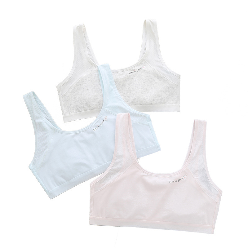 First-stage girls' primary school students' underwear, anti-protrusion, 9-13 years old, small vest, comfortable and breathable girls' bra 1 Item Picture