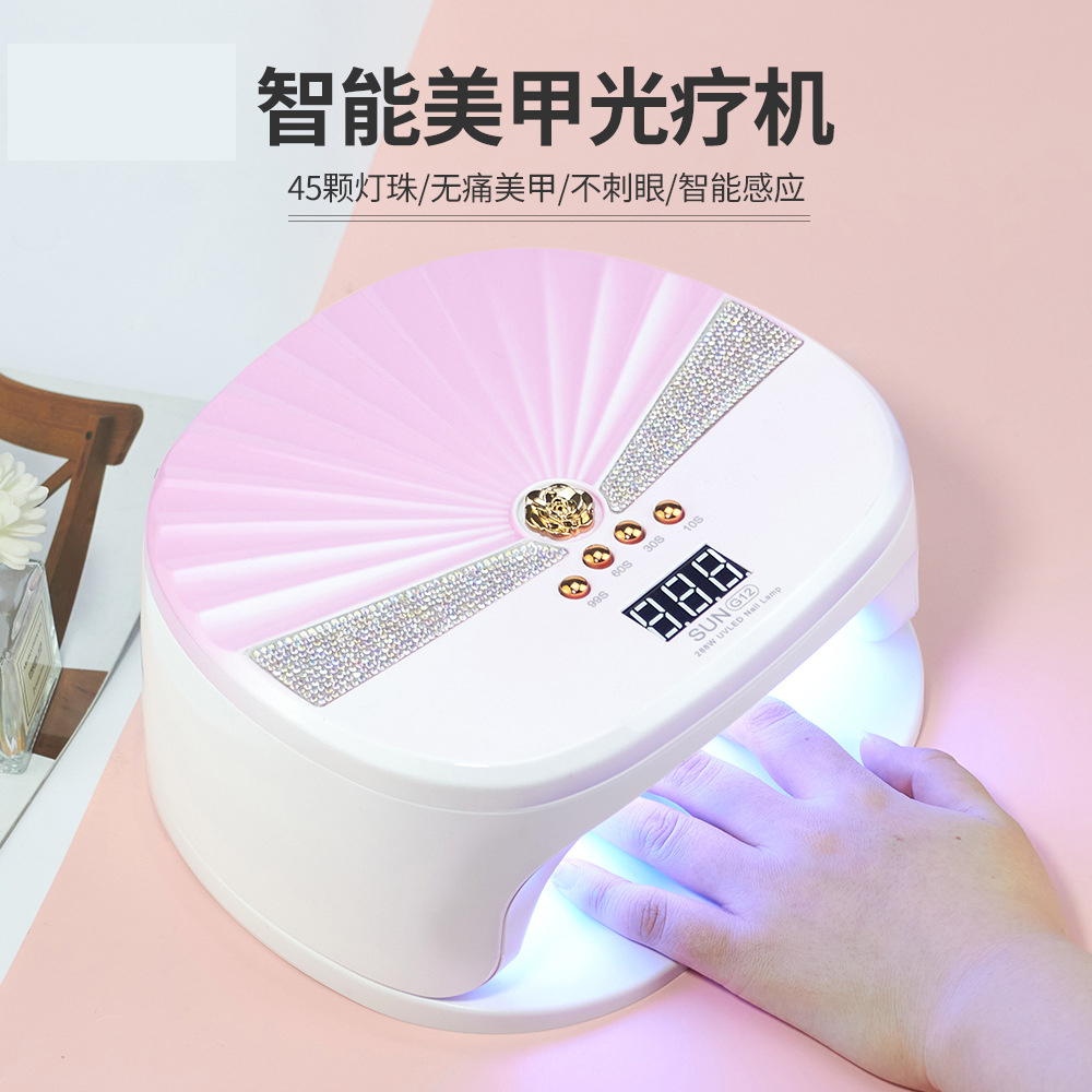New 288W high-power SUN G12 nail lamp with shell fan shape UV/LED nail baking lamp supply full figure