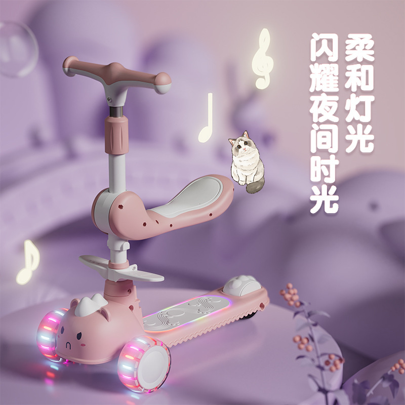 滑滑车儿童卡通/恐龙儿童行车/滑步车儿童/童装童裙/滑板车细节图