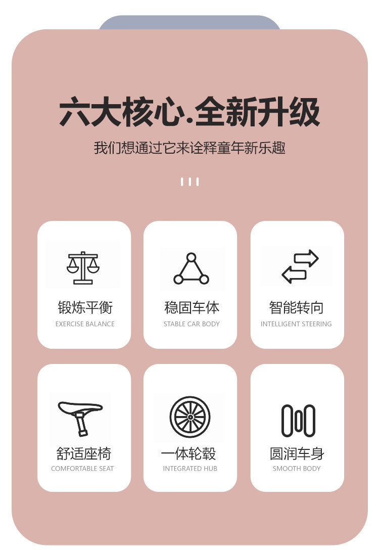 儿童平衡车无脚踏1一3岁宝宝滑行车小孩滑步车婴儿学步溜溜车四轮详情2