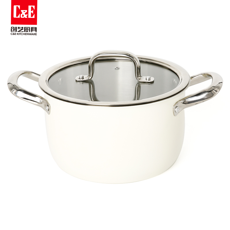 C&E Creative Stainless Steel steamer with double ears, high appearance level, multi-functional pot for steaming and boiling at the top and bottom, soup pot, kitchenware for home use pic 8