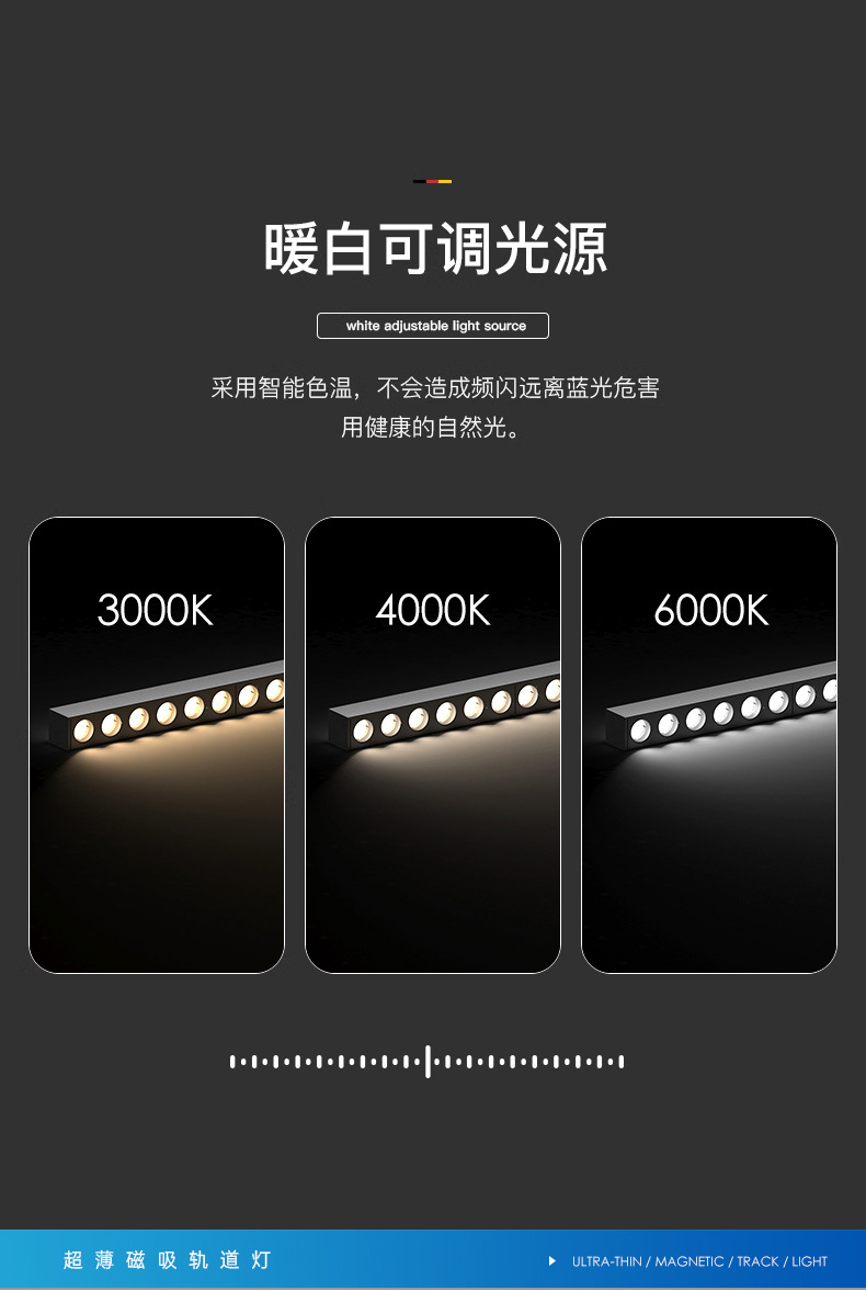 全光谱超薄明装磁吸轨道灯客餐厅家用免吊顶led射灯泛光灯无主灯详情10