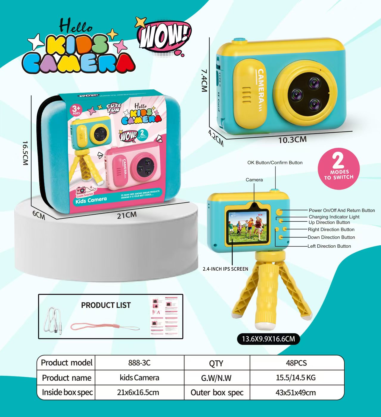 儿童相机可拍照高清卡通玩具小单反学生新款迷你照相机产品图