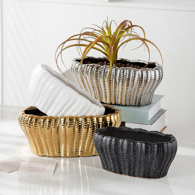 New ceramic flower POTS for gardening, Phalaenopsis succulents, living room, courtyard, hotel, flower POTS and vases details Picture