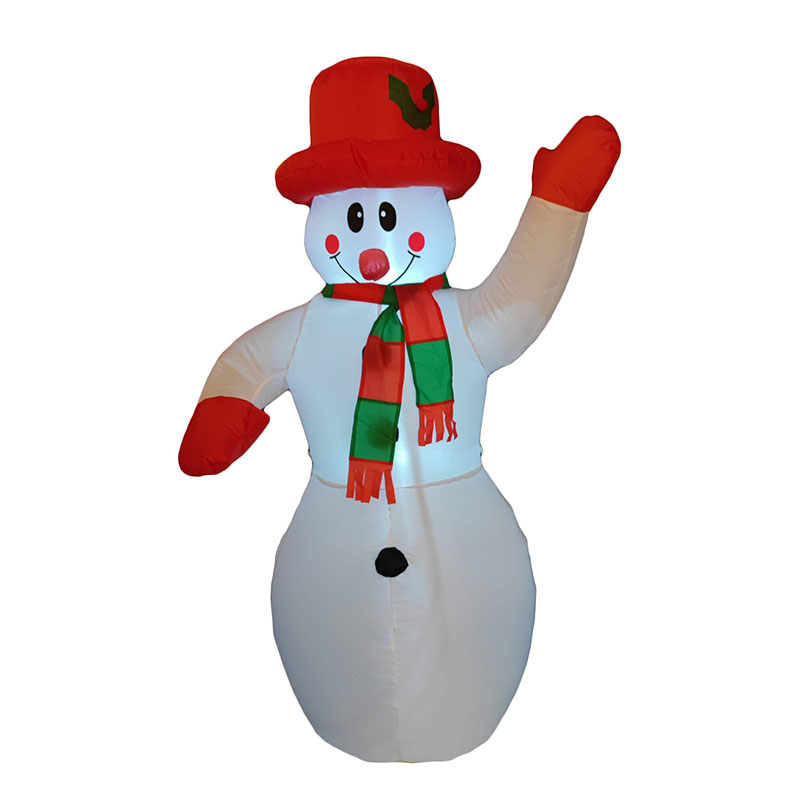 Factory direct sales, just in time for Christmas, 1.2M inflatable snowman red hat wholesale details Picture