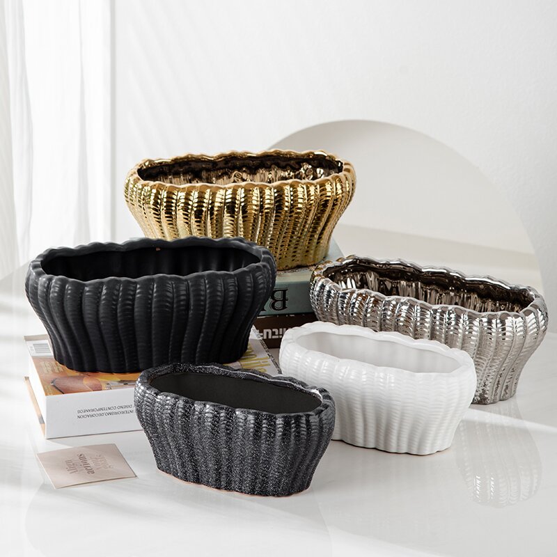 新款陶瓷花盆园艺家用蝴蝶兰多肉花盆客厅庭院酒店花盆花器