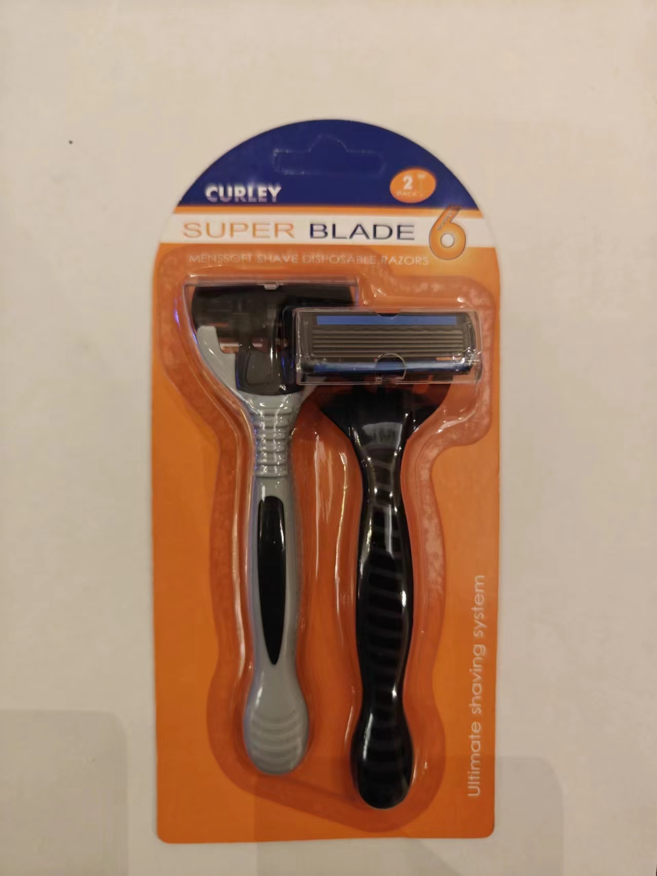 6层手动剃须刀2把装 刮胡子外贸出口支持量大定制